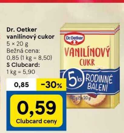 Dr Oetker vanilínový cukor 5x 20 g v akcii Zlacnene sk