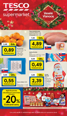 Leták Tesco supermarkety od 29.11. do 6.12.2023
