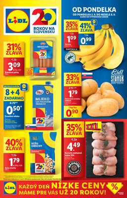 Leták Lidl Pondelok od 2.9. do 8.9.2024