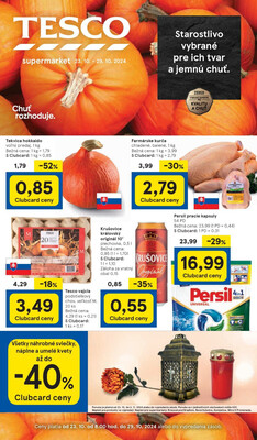 Leták Tesco supermarkety od 23.10. do 29.10.2024