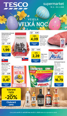 Leták Tesco supermarkety od 19.3. do 25.3.2025