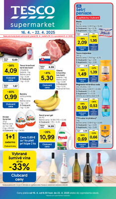 Leták Tesco supermarkety od 16.4. do 22.4.2025