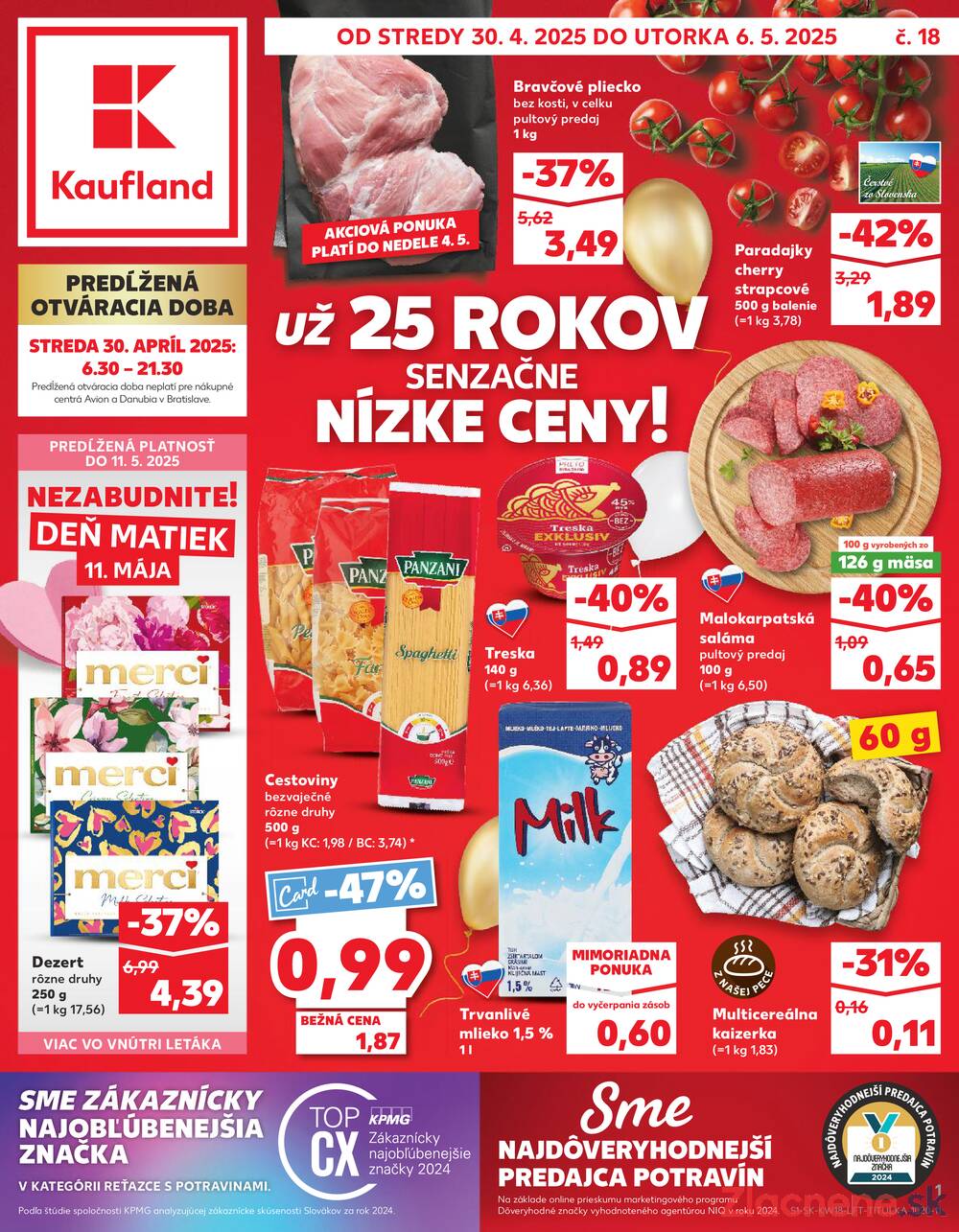 Leták Kaufland - Kaufland 30.4. - 6.5. - Kaufland Dubnica nad Váhom - strana 1