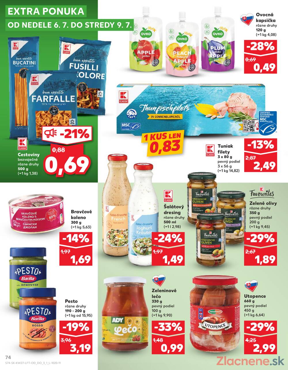 Leták Kaufland - Kaufland 3.7. - 9.7. - Kaufland Handlová - Okružná ul. - strana 74