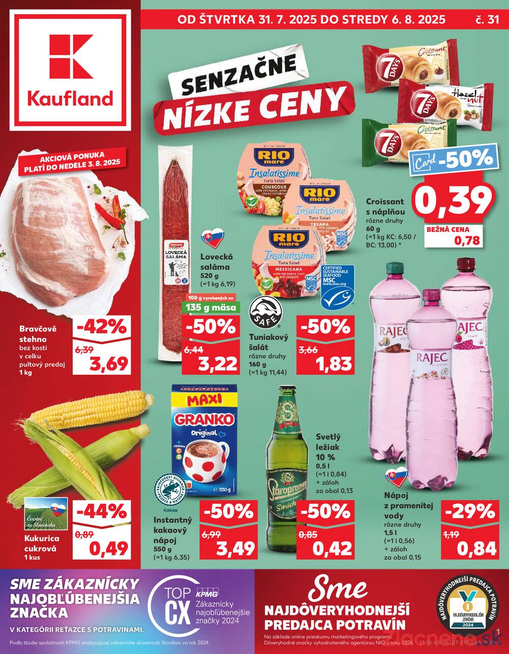 Leták Kaufland - Kaufland 31.7. - 6.8. - Kaufland  Bratislava - Zahorska Bystrica - strana 1