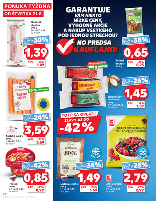 Kaufland 21.8. - 27.8. - Kaufland Spišská Nová Ves