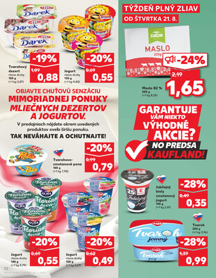 Kaufland 21.8. - 27.8. - Kaufland Vranov nad Topľou