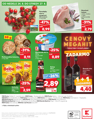 Kaufland 21.8. - 27.8. - Kaufland Košice - Popradská 