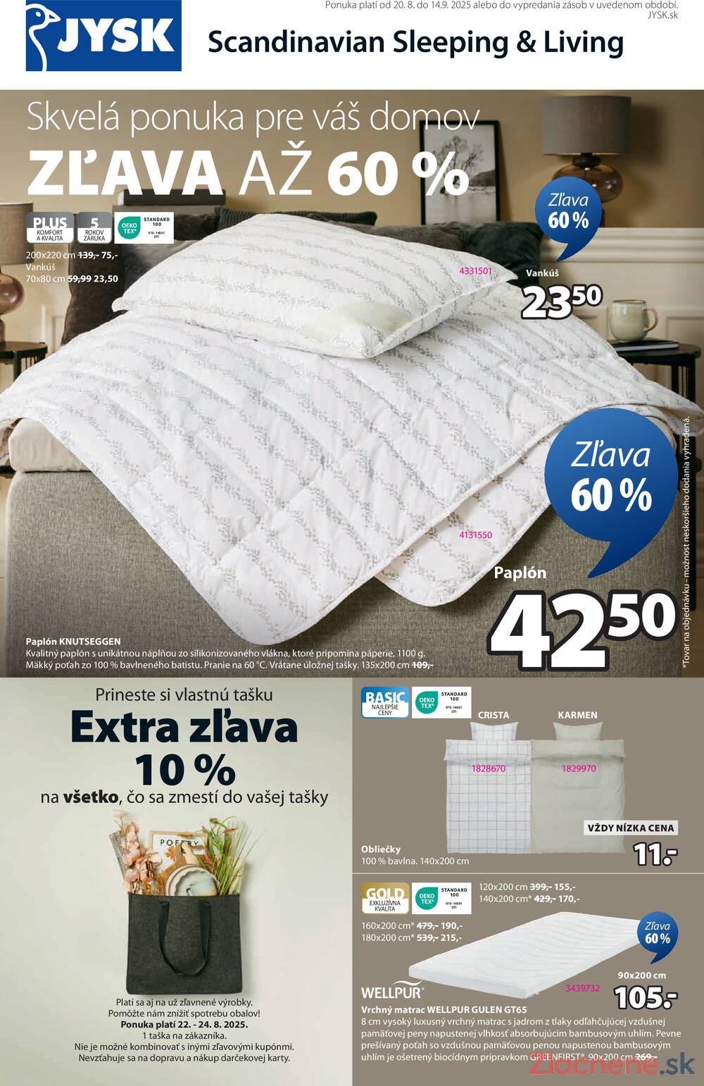 Leták Jysk - Jysk od 20.8. do 14.9.2025 - strana 1
