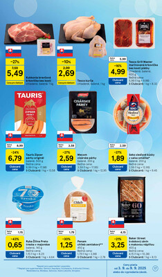 Tesco supermarkety od 3.9. do 9.9.2025