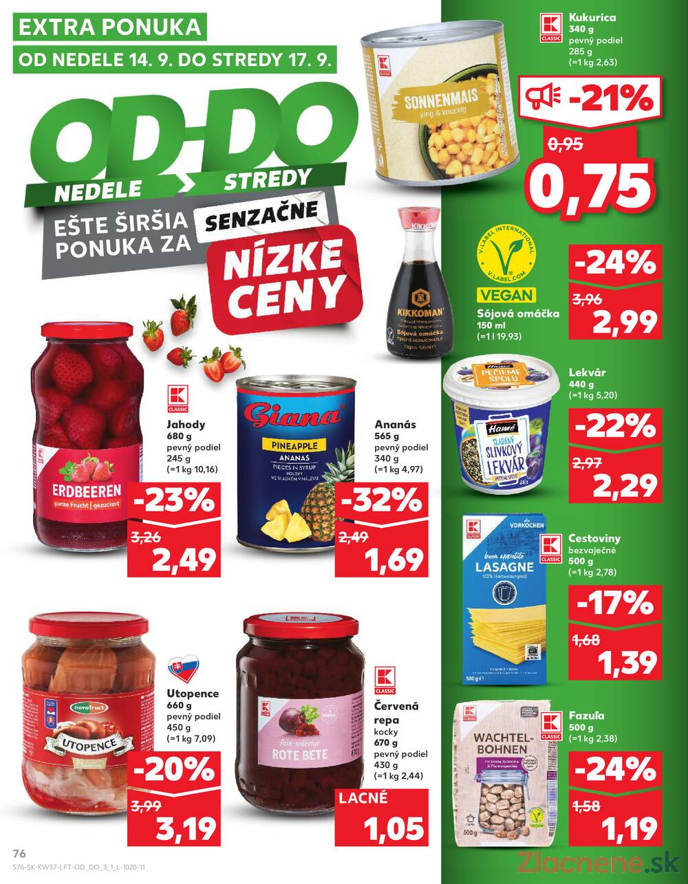 Leták Kaufland - Kaufland 11.9. - 17.9. - Kaufland Prešov - Sídlisko 3 - strana 76