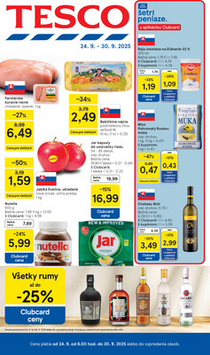 Tesco malé hypermarkety od 24.9. do 30.9.2025