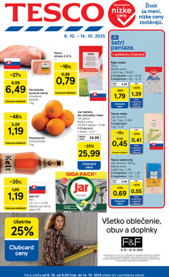 Leták Tesco malé hypermarkety od 8.10. do 14.10.2025