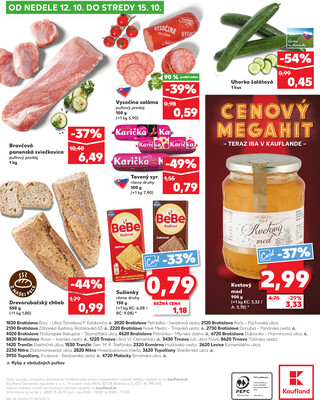 Kaufland 9.10. - 15.10. - Kaufland Trnava - Nová ul.