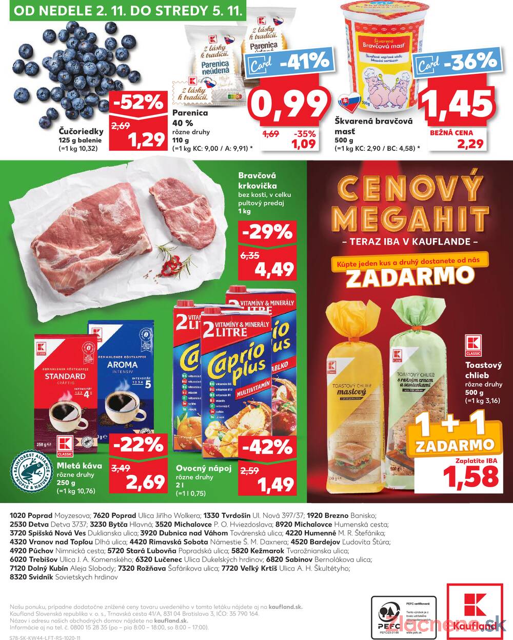 Leták Kaufland - Kaufland 30.10. - 5.11. - Kaufland Poprad - Jiřího Wolkera - strana 78