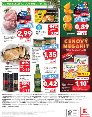Kaufland 18.12. - 24.12. - Kaufland Topoľčany-Krušovce