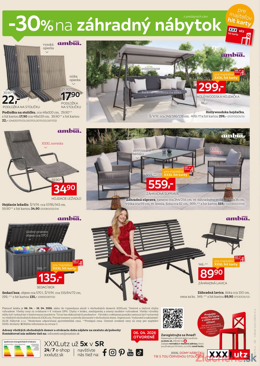 XXXlutz záhradný nábytok od 6.4. do 19.4.2026