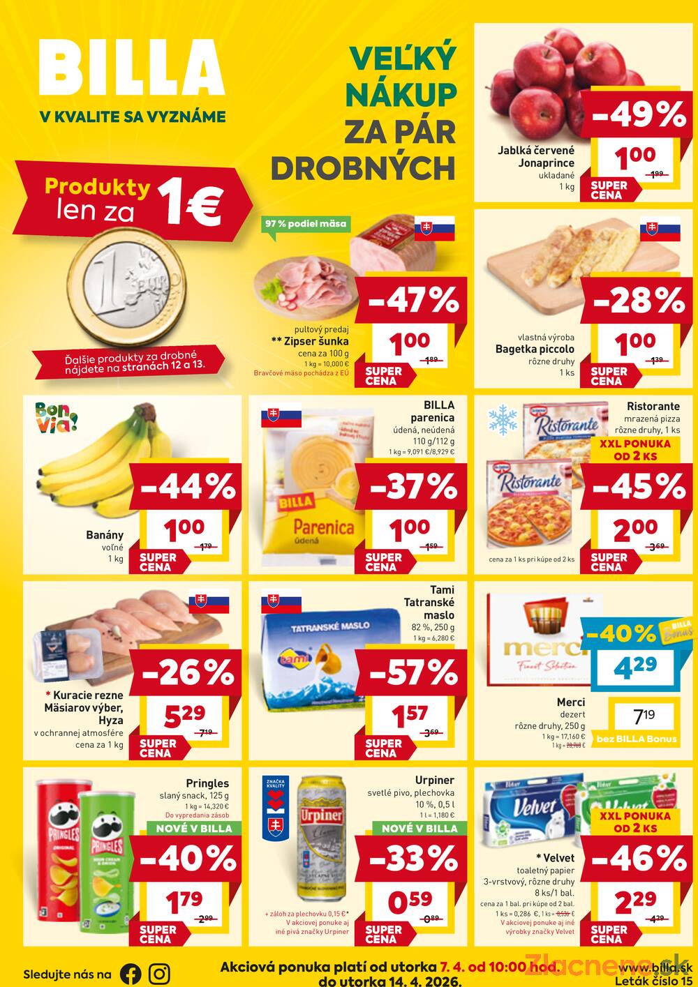 BILLA od 7.4. do 14.4.2026