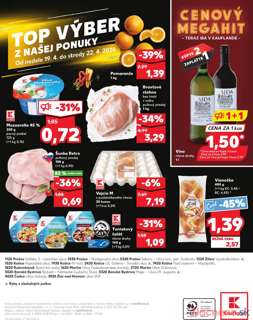 Kaufland 16.4. - 22.4. - Kaufland Košice - OC Galéria 