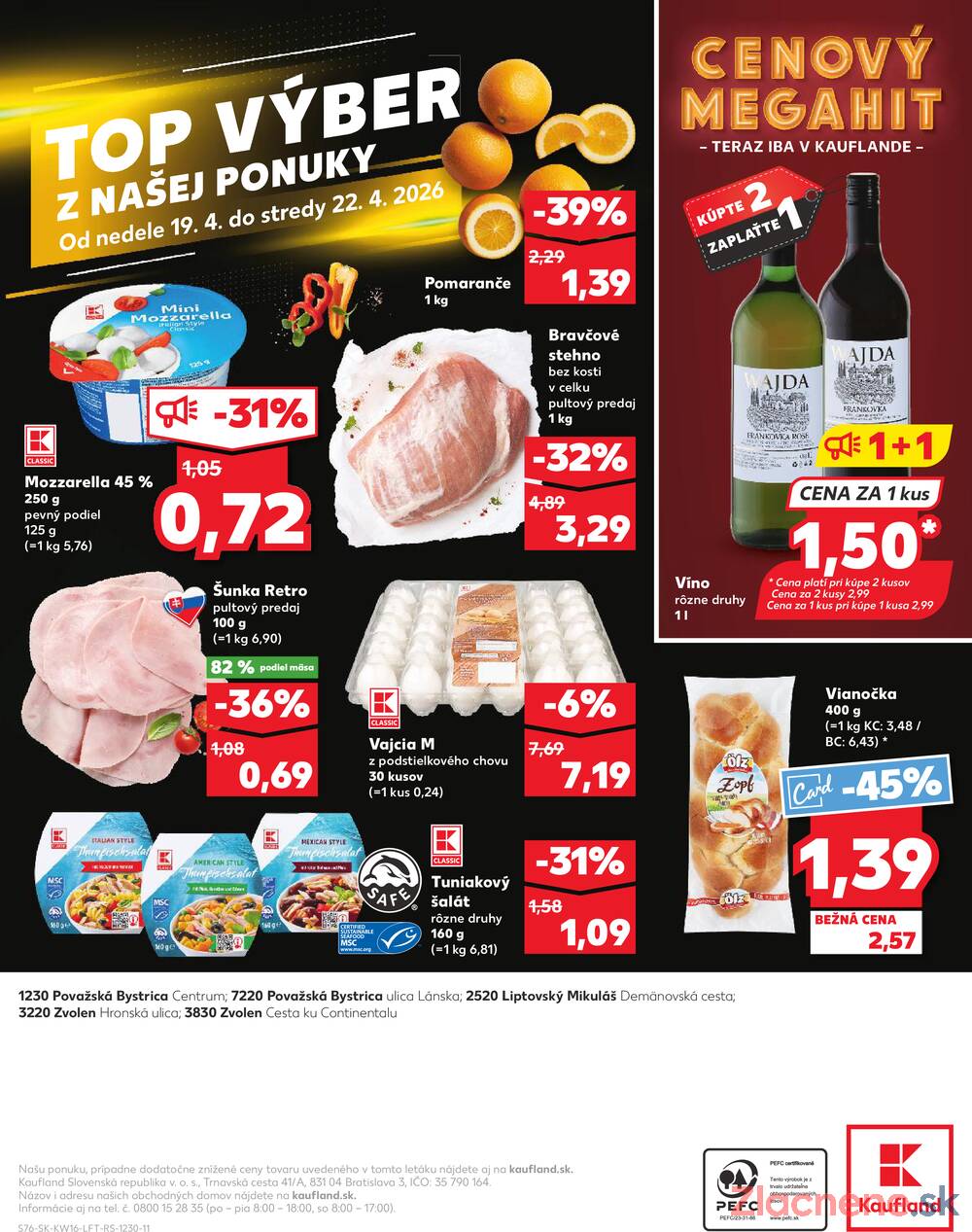 Kaufland 16.4. - 22.4. - Kaufland Považská Bystrica - Centrum