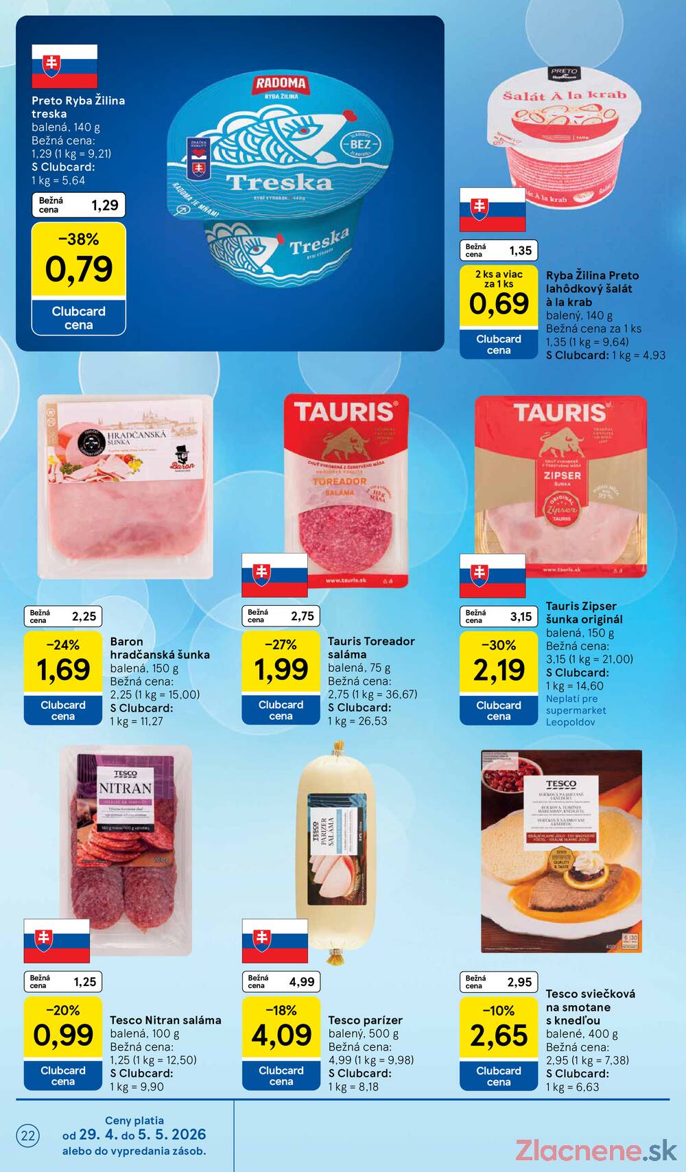 Tesco supermarkety od 29.4. do 5.5.2026