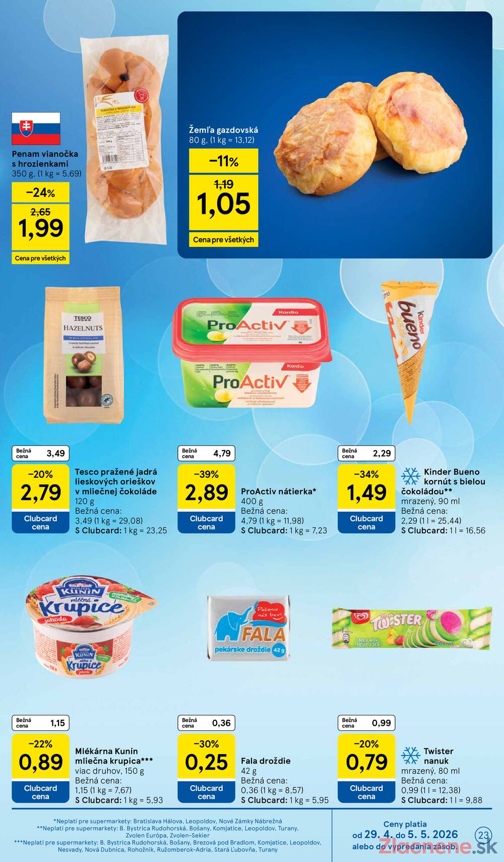 Tesco supermarkety od 29.4. do 5.5.2026