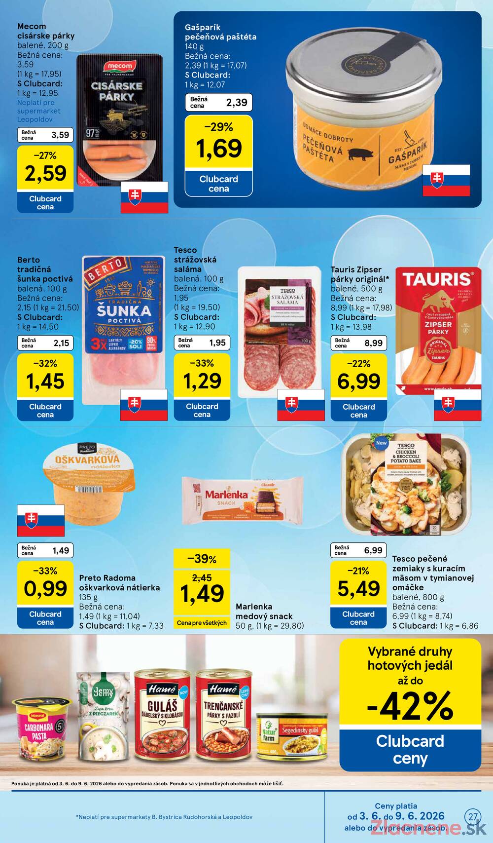 Tesco supermarkety od 3.6. do 9.6.2026