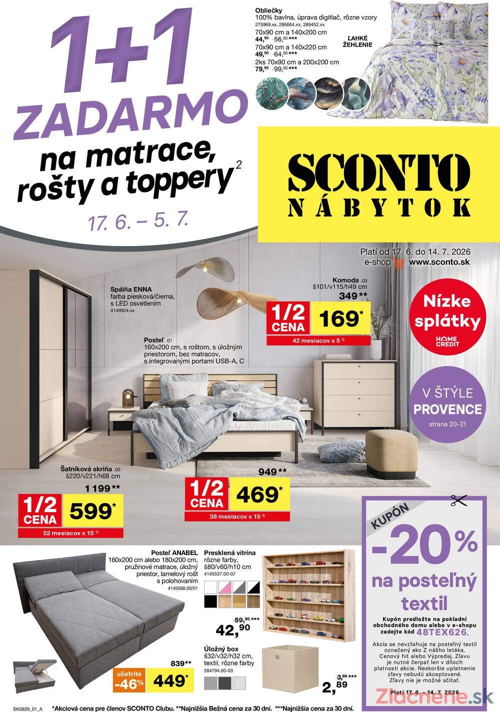 Leták SCONTO nábytok - Sconto nábytok od 17.6. do 14.7.2026 - strana 1