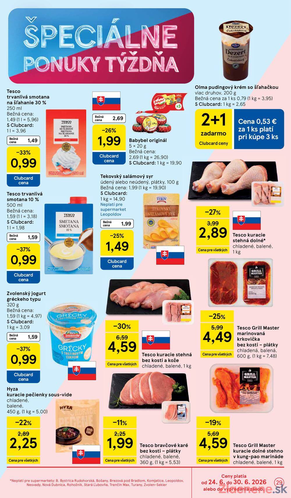 Tesco supermarkety od 24.6. do 30.6.2026