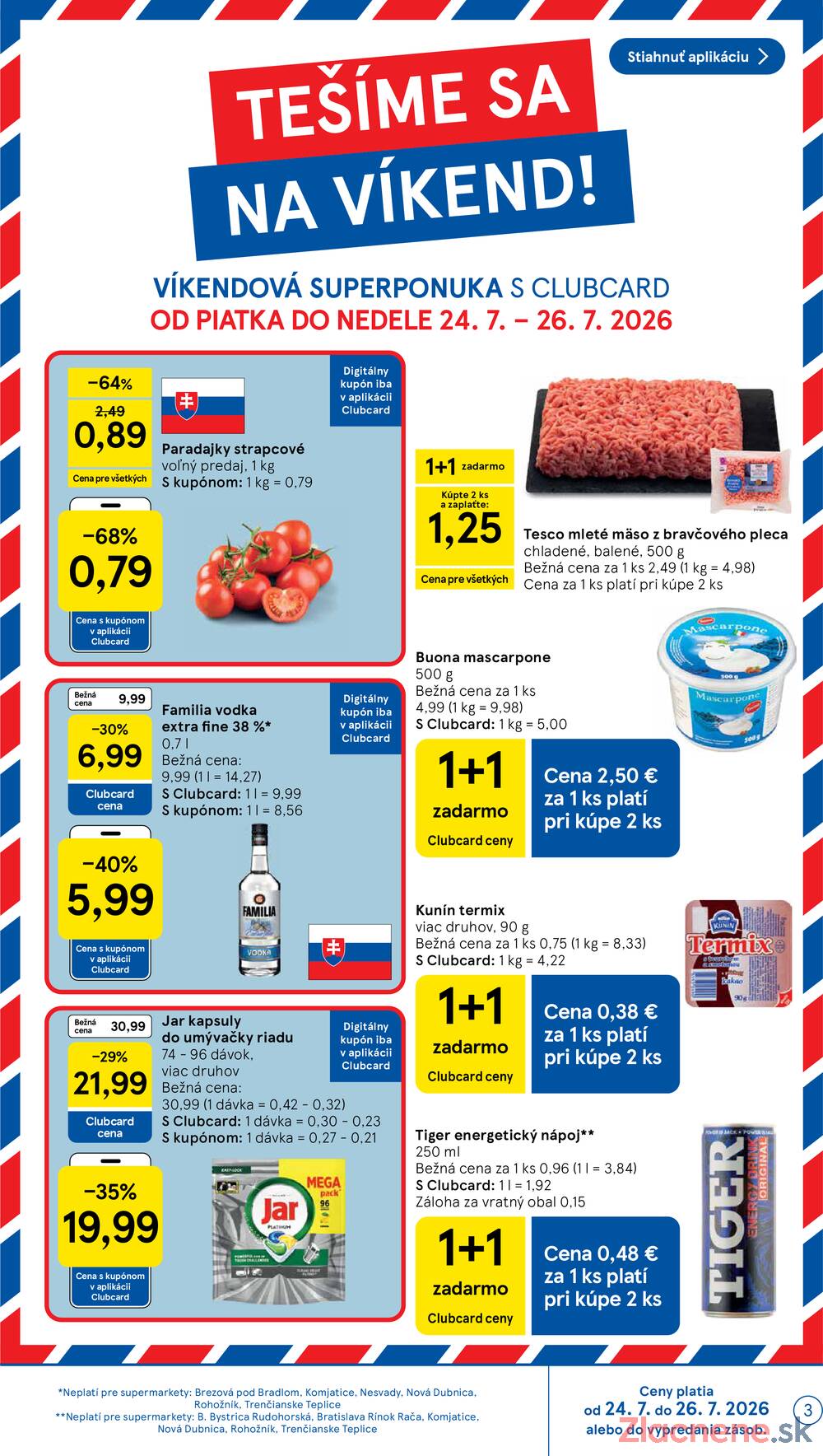 Leták Tesco - Tesco supermarkety od 22.7. do 28.7.2026 - strana 3 Leták Tesco - Tesco supermarkety od 22.7. do 28.7.2026 - strana 3