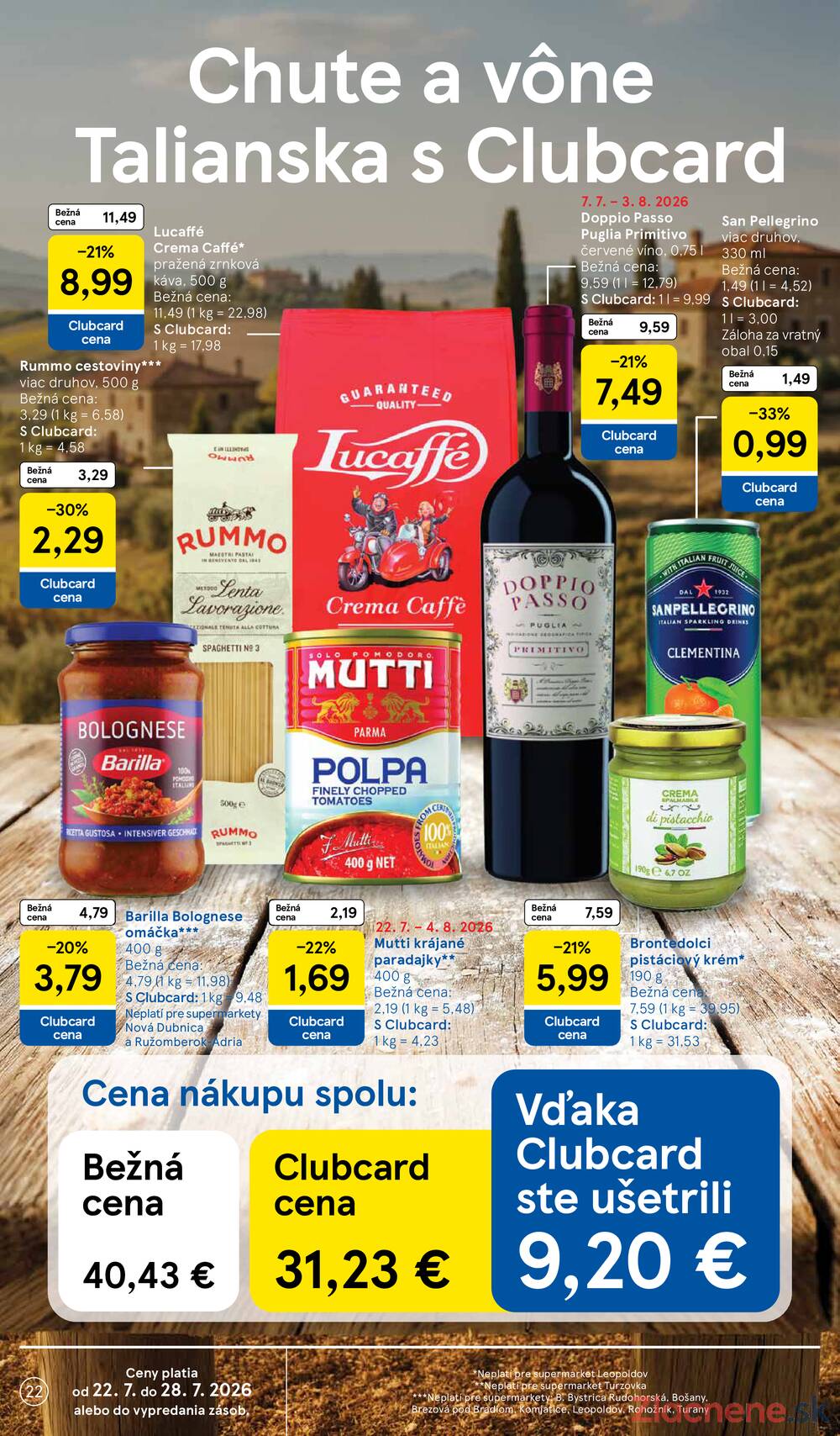 Tesco supermarkety od 22.7. do 28.7.2026