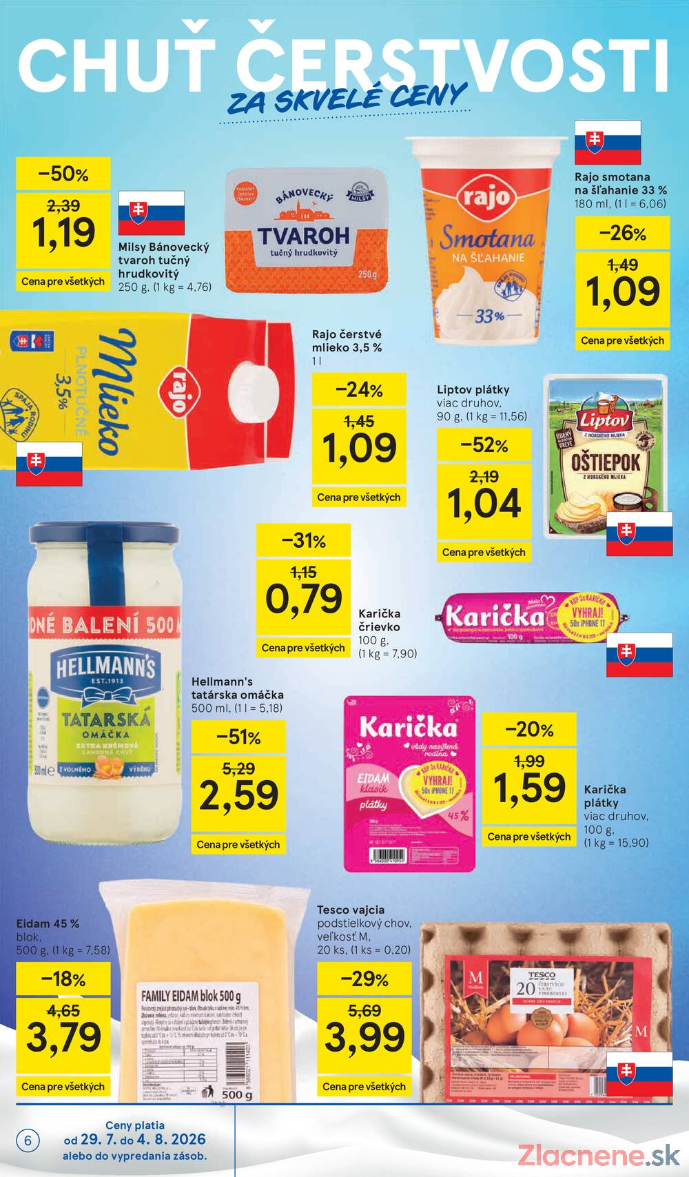 Tesco supermarkety od 29.7. do 4.8.2026