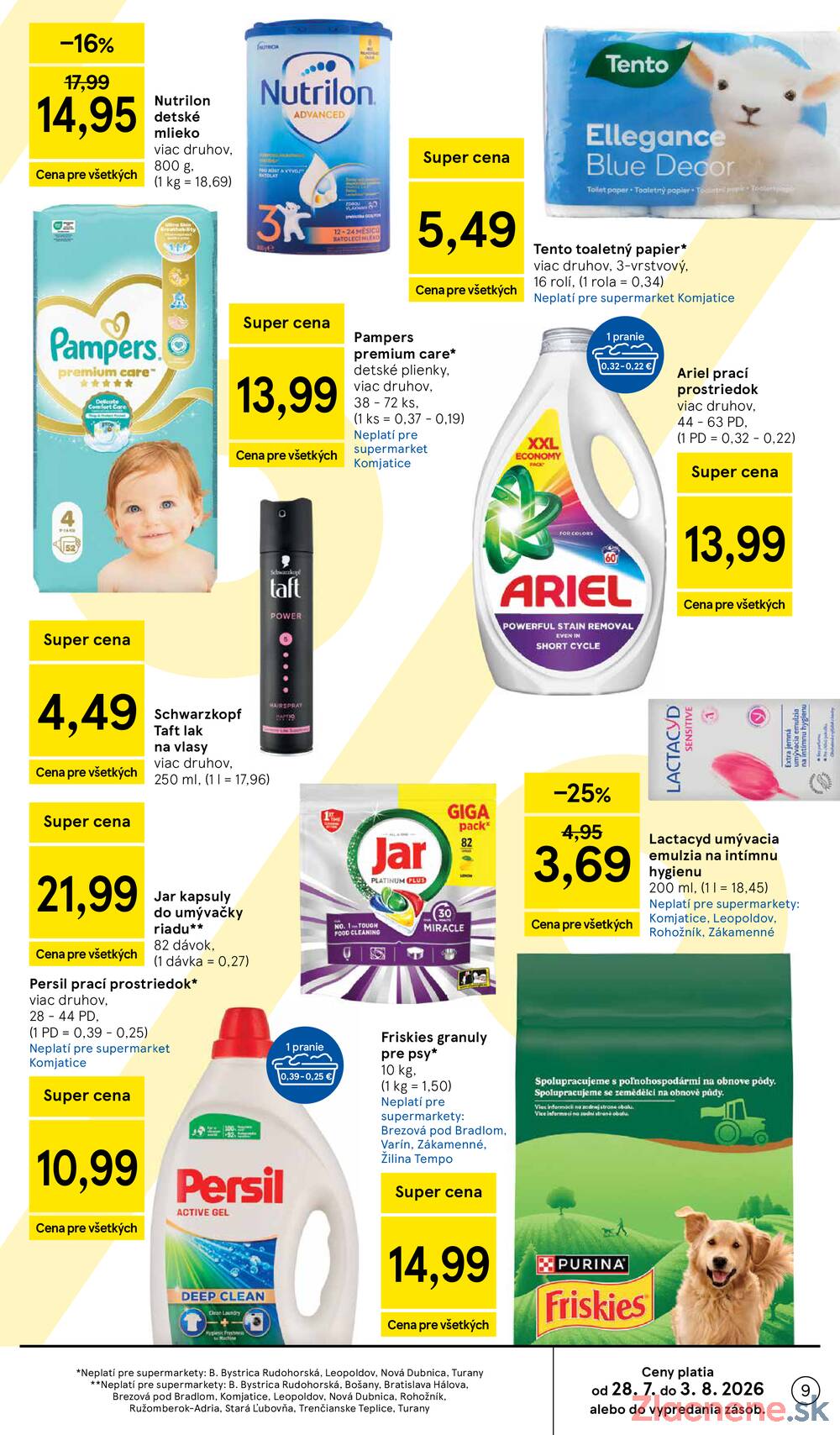 Tesco supermarkety od 29.7. do 4.8.2026
