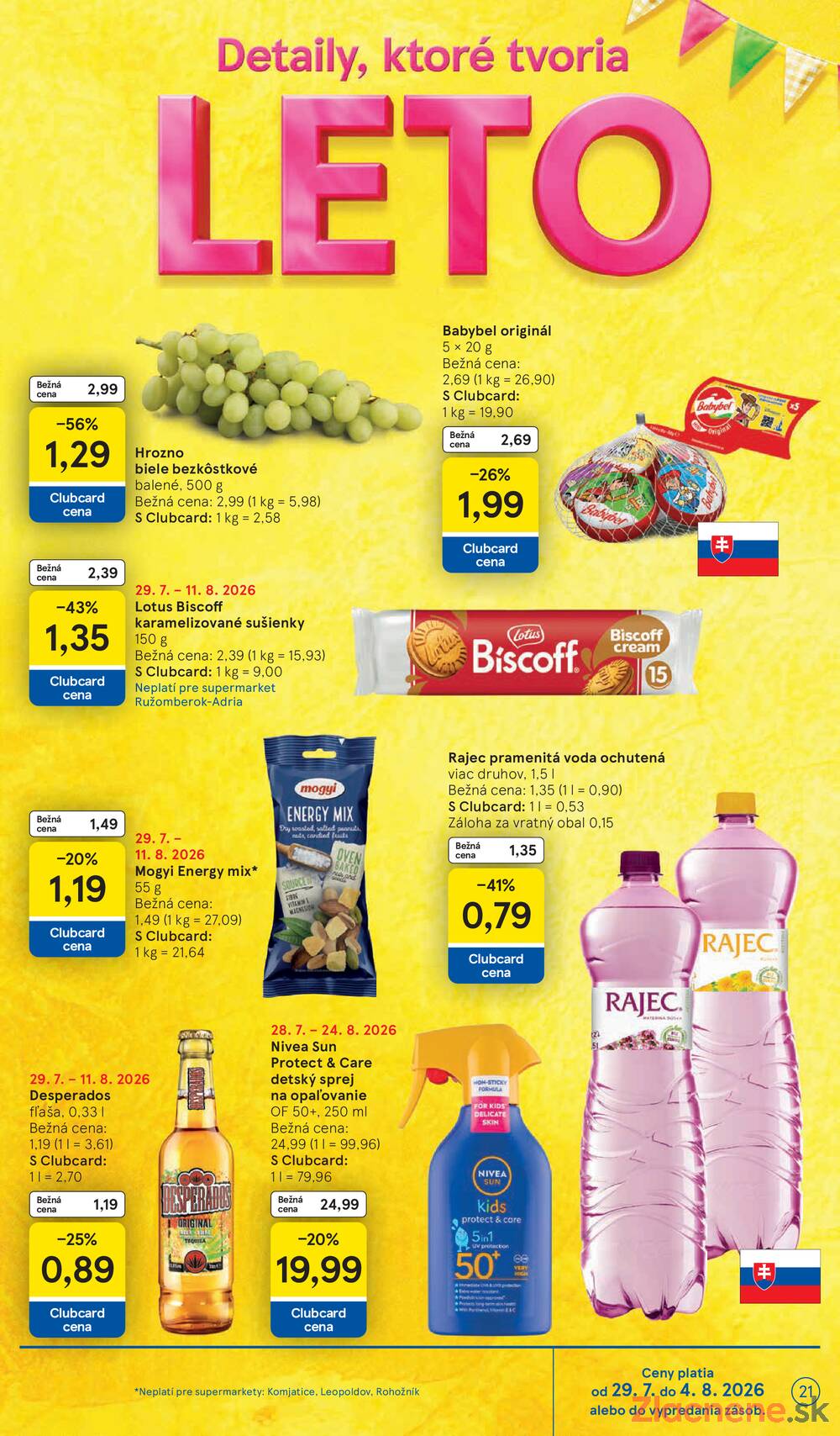 Tesco supermarkety od 29.7. do 4.8.2026