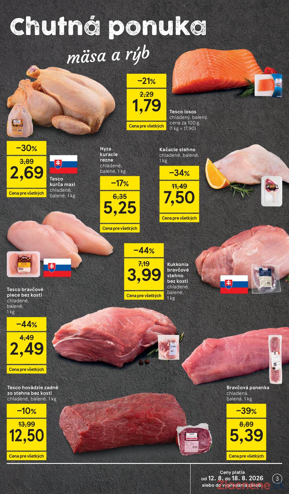 Leták Tesco - Tesco supermarkety od 12.8. do 18.8.2026 - strana 3 Leták Tesco - Tesco supermarkety od 12.8. do 18.8.2026 - strana 3