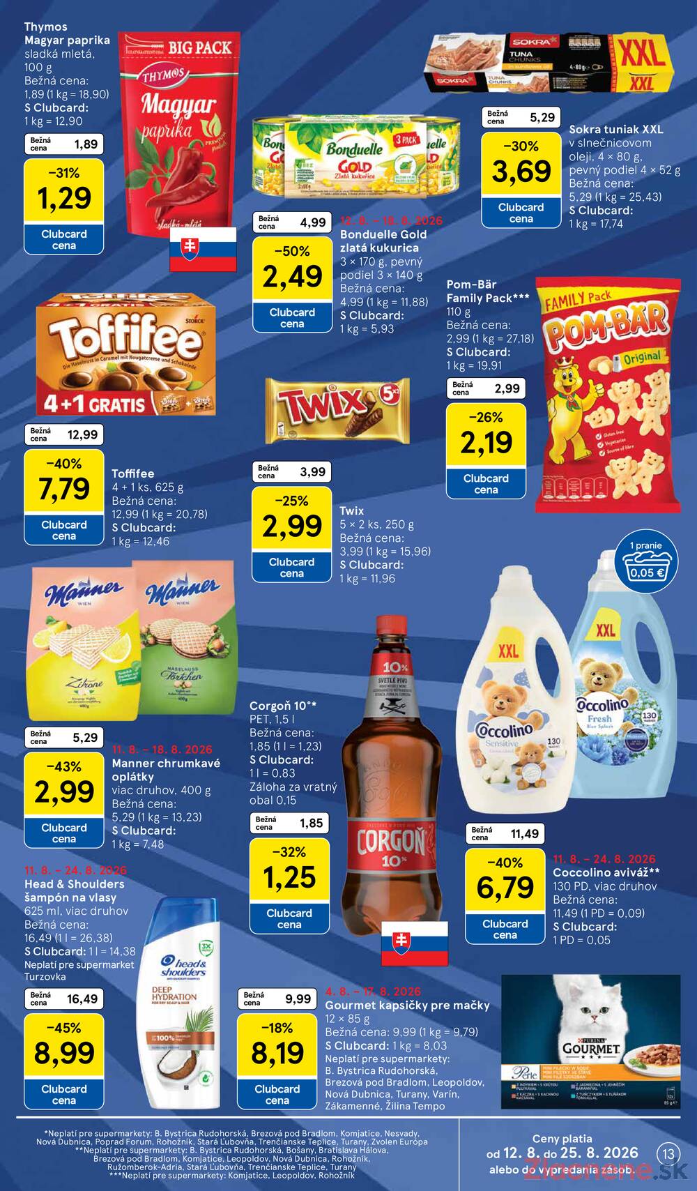 Tesco supermarkety od 12.8. do 18.8.2026