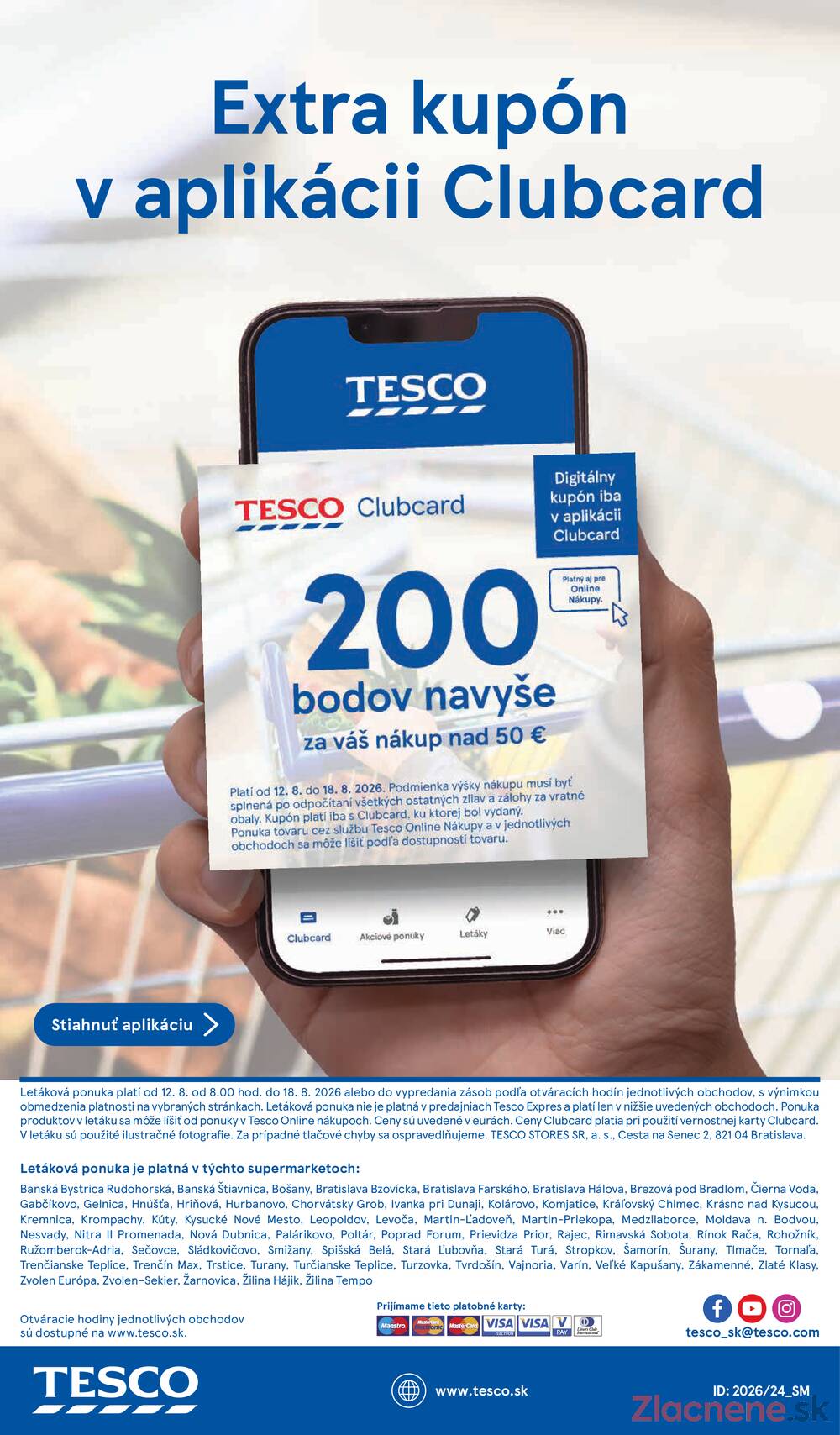 Tesco supermarkety od 12.8. do 18.8.2026