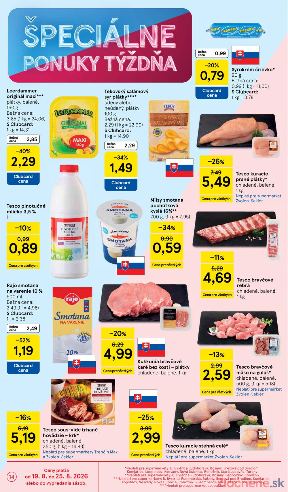 Tesco supermarkety od 19.8. do 25.8.2026
