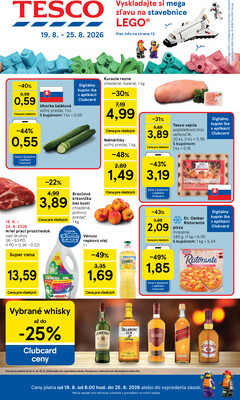 Leták Tesco hypermarkety 19.8. - 25.8.