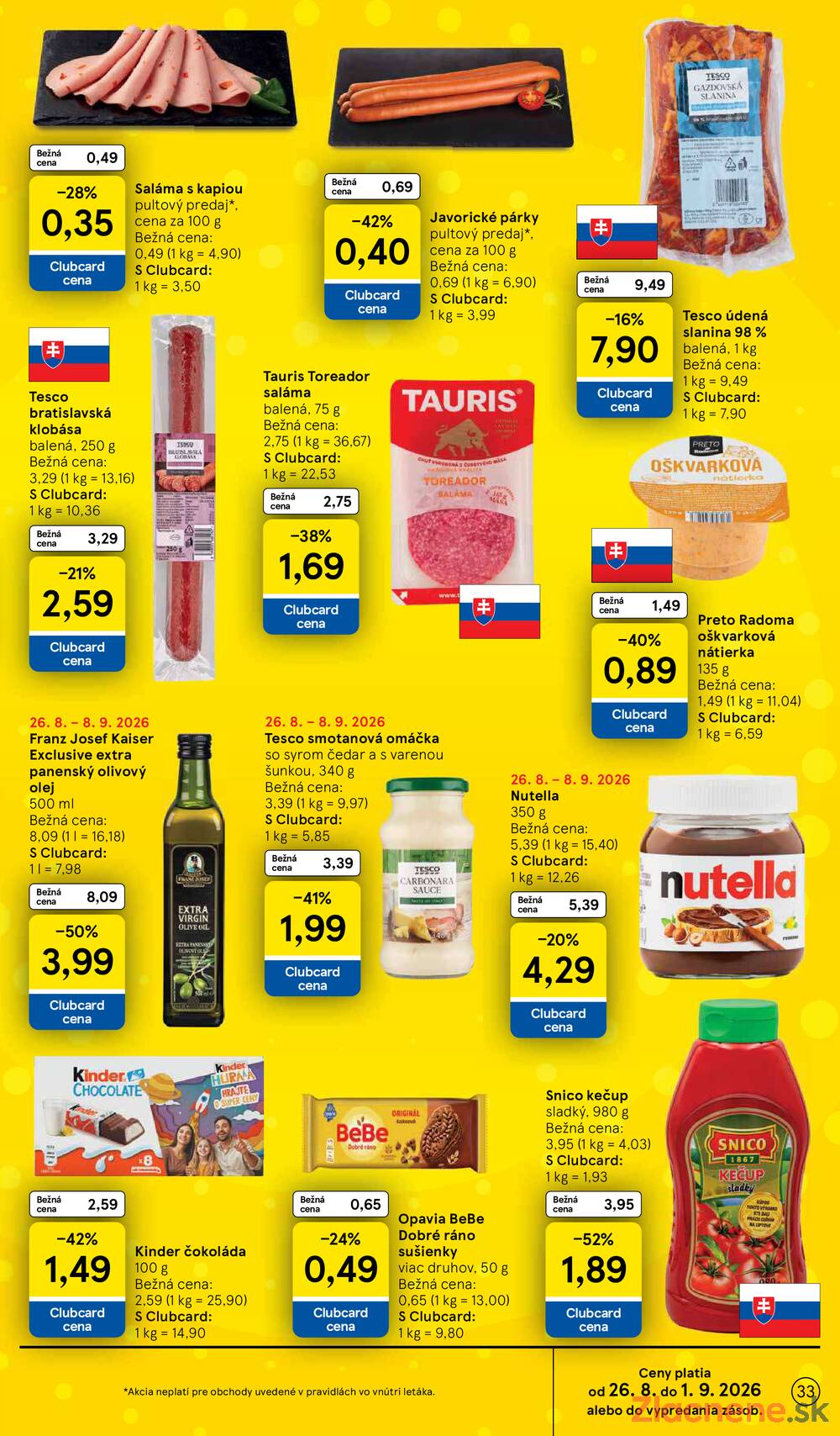 Tesco hypermarkety 26.8. - 1.9.