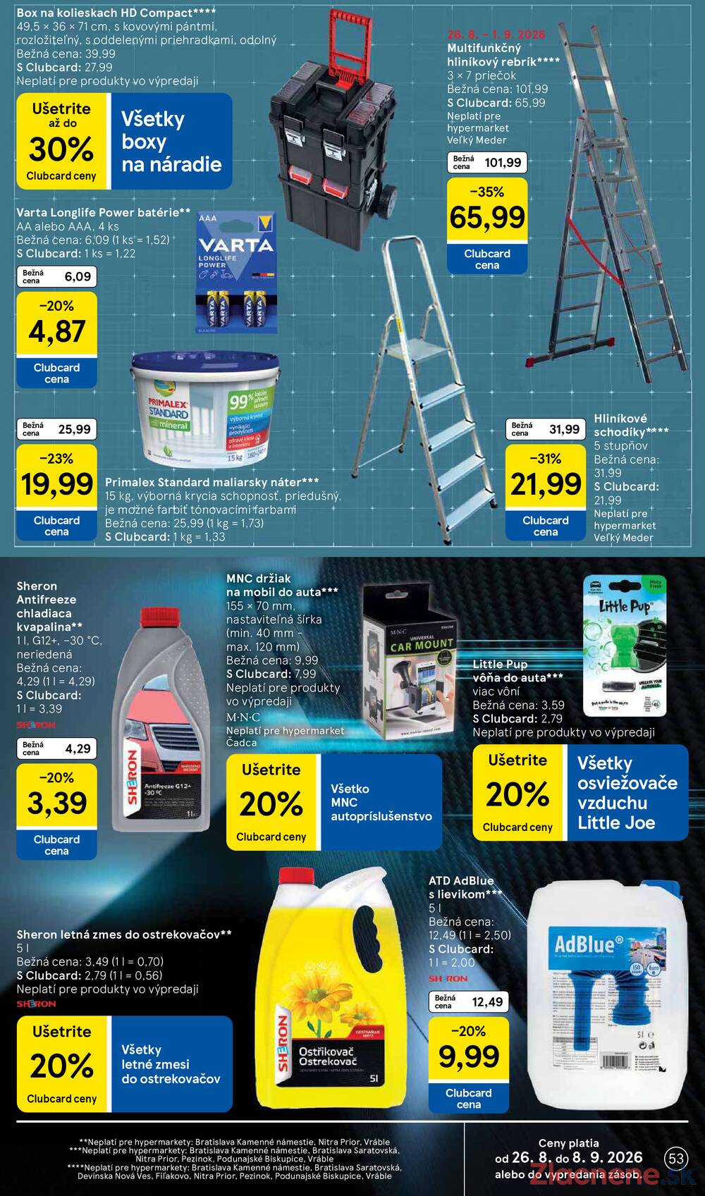 Tesco hypermarkety 26.8. - 1.9.