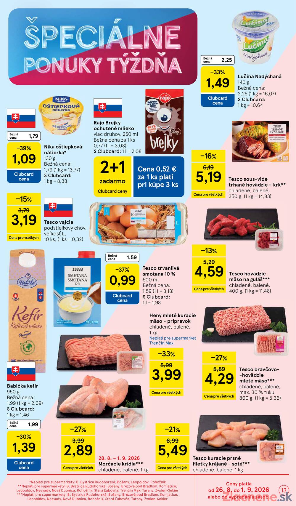 Leták Tesco - Tesco supermarkety od 26.8. do 1.9.2026 - strana 13