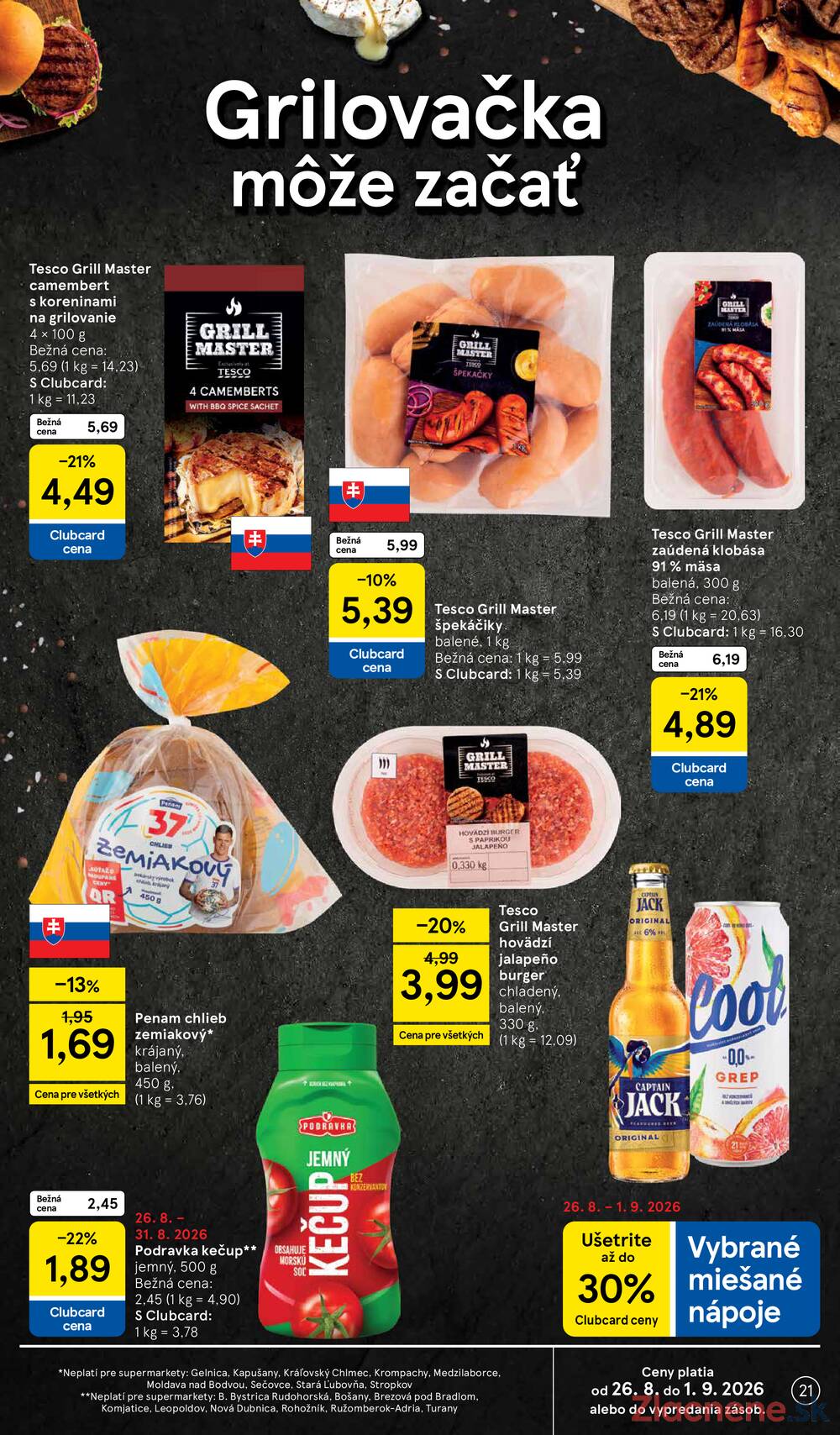 Tesco supermarkety od 26.8. do 1.9.2026