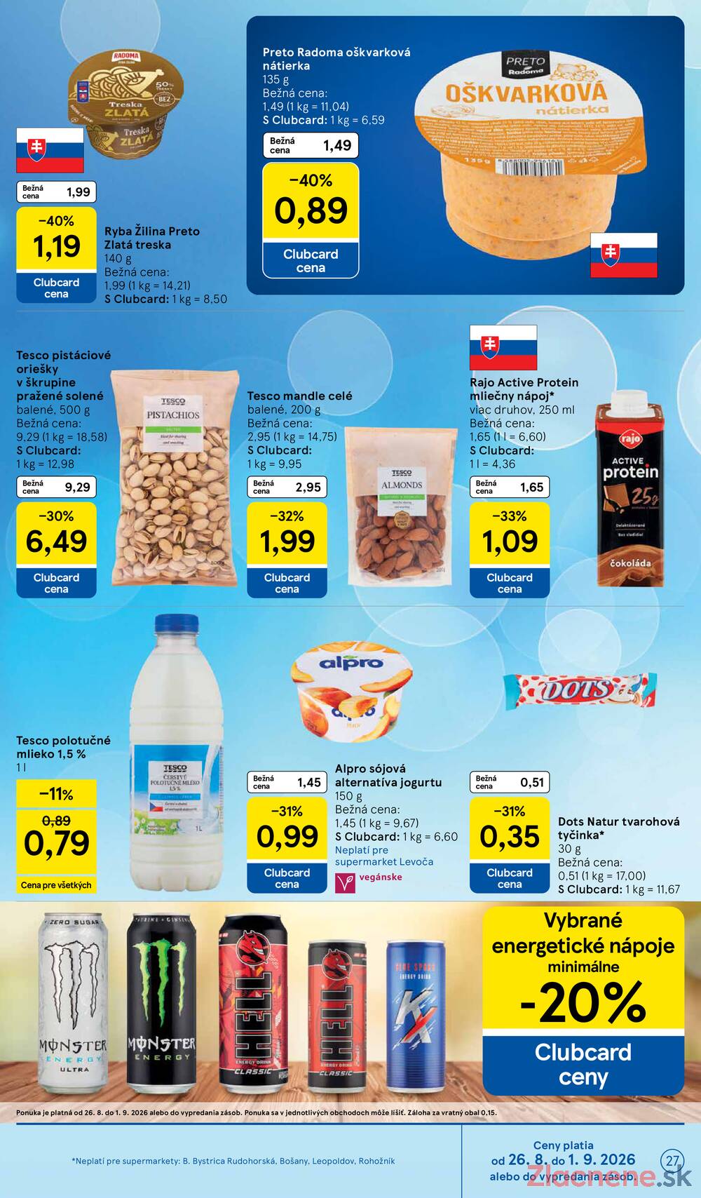 Tesco supermarkety od 26.8. do 1.9.2026