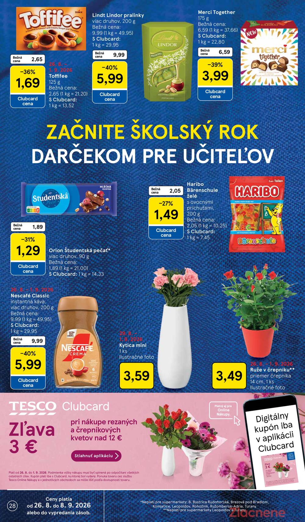 Tesco supermarkety od 26.8. do 1.9.2026