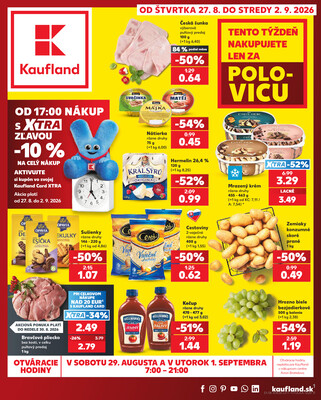 Leták Kaufland 27.8. - 2.9. - Kaufland Trnava - Juh - Bratislavská