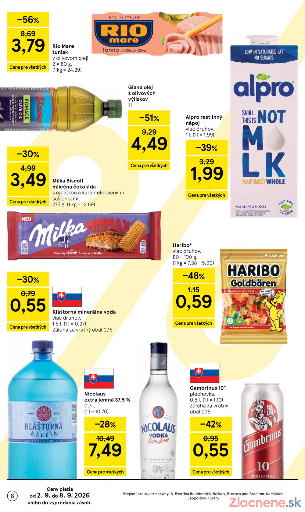 Tesco supermarkety od 2.9. do 8.9.2026
