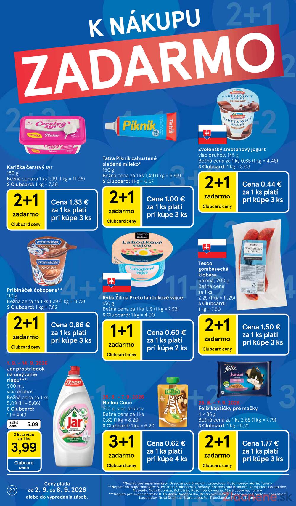 Tesco supermarkety od 2.9. do 8.9.2026