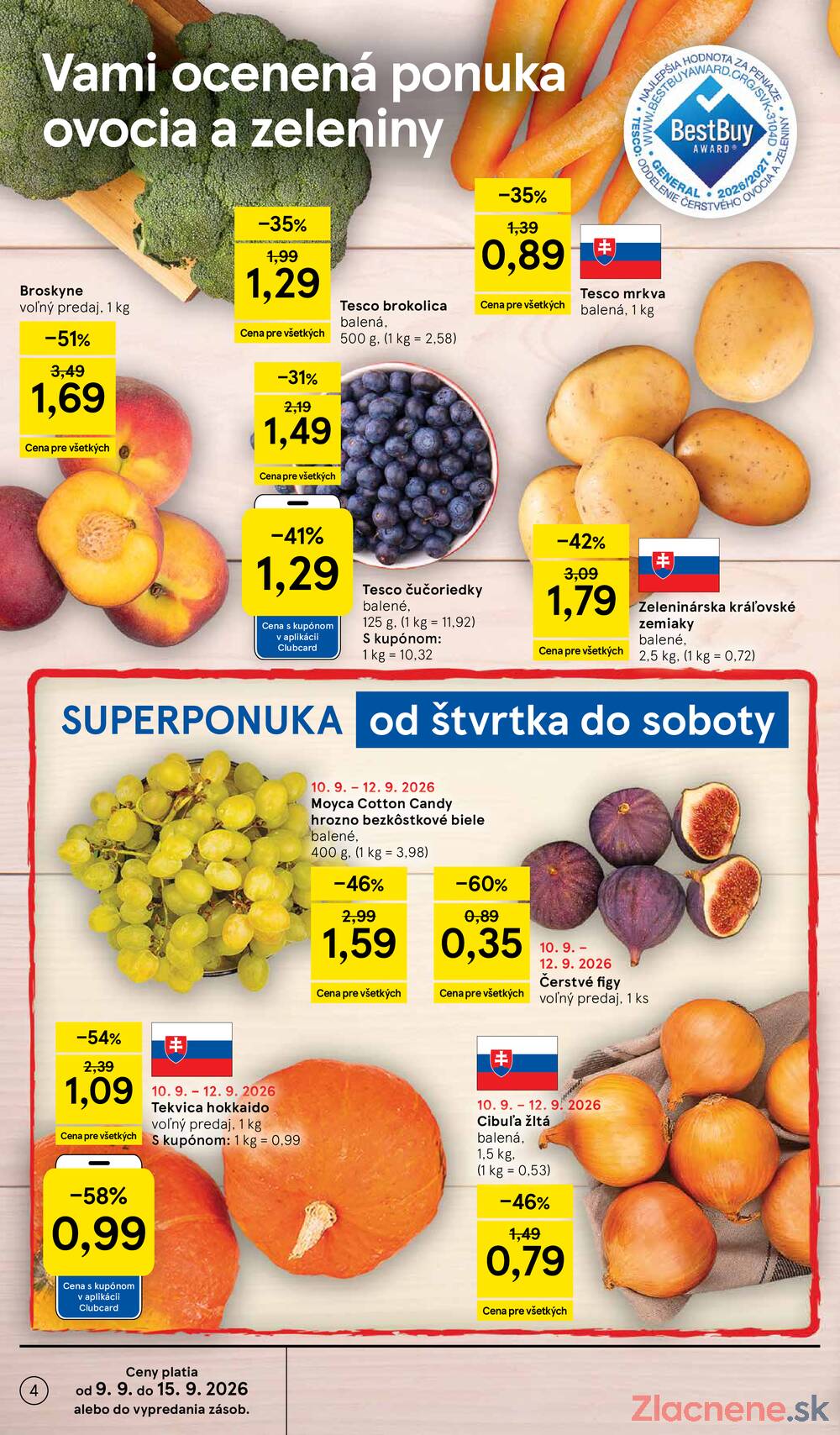 Leták Tesco - Tesco supermarkety od 9.9. do 15.9.2026 - strana 4 Leták Tesco - Tesco supermarkety od 9.9. do 15.9.2026 - strana 4