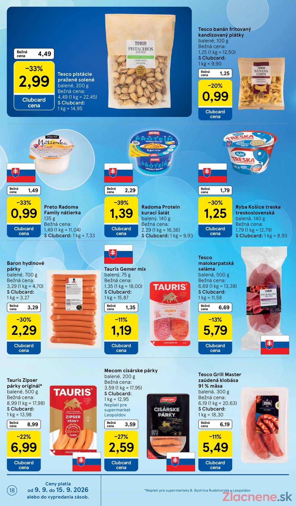 Tesco supermarkety od 9.9. do 15.9.2026
